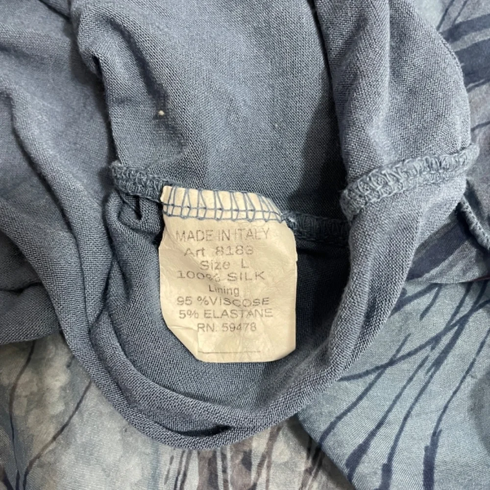 Marina Gigli Italy Large Blue 100% Silk Lined Tank (small hole in collar)‎ - Picture 4 of 7